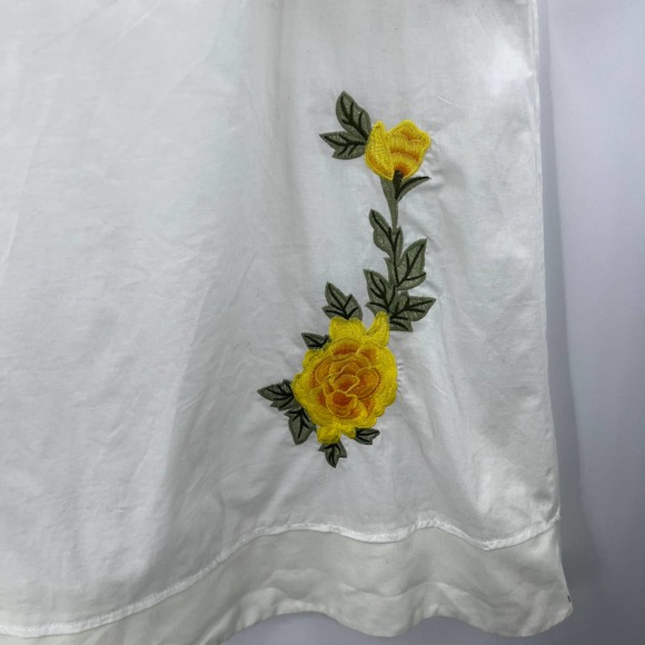 Miami Boutique Mini Dress Cold Shoulder Yellow Embroidered Floral NWT Small - Picture 5 of 12